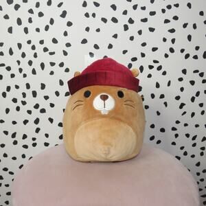 Kellytoy Squishmallows Chip the Beaver with Red Hat Plush Stuffed Toy